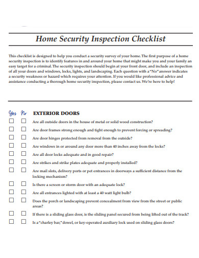 home security inspection checklist1