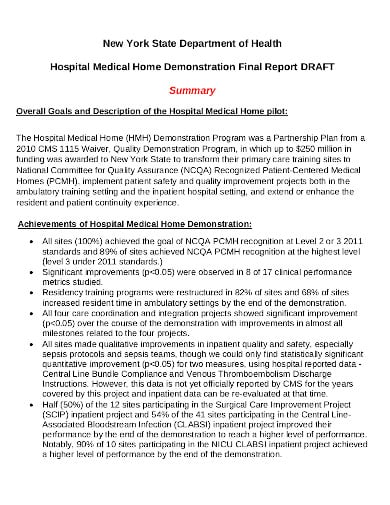 hospital medical report template