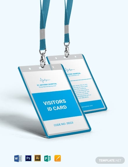 hospital visitor id card template