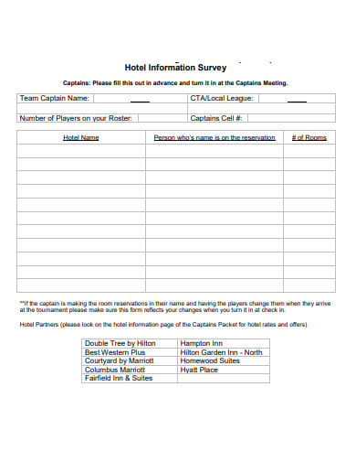 hotel-information-survey-template