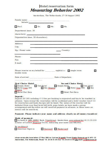 FREE 10+ Hotel Registration Form Templates in MS Word | Free & Premium