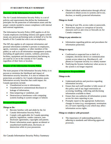 FREE 10+ IT Security Policy Templates in MS Word | PDF