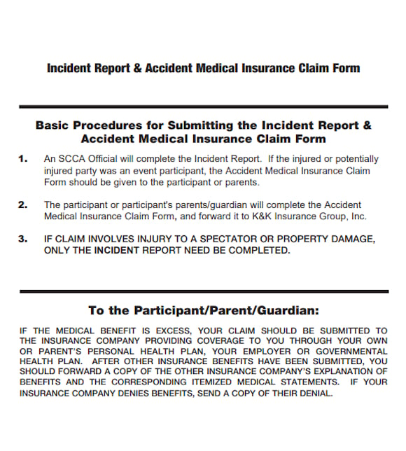 incident-report-accident-medical-insurance-claim-form