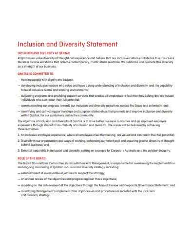 23 Diversity Statement Templates In PDF DOC