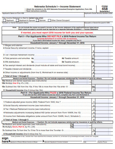income statement form