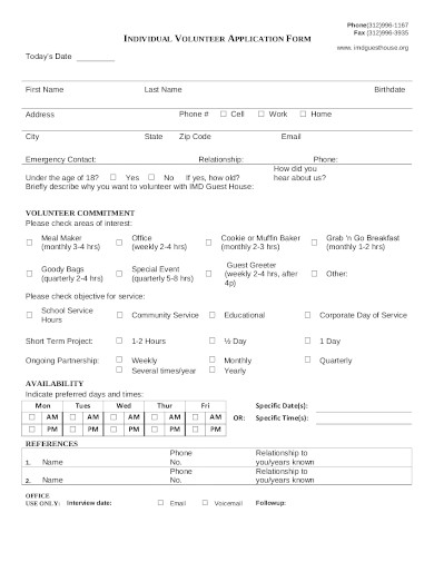 individual-volunteer-application-form-template