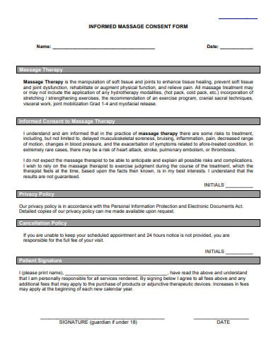 11 Massage Consent Form Templates In Doc Pdf 