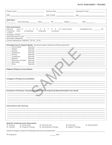 21+ Nursing Assessment Form Templates - PDF, DOC