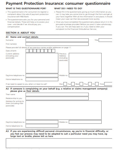 13+ Consumer Questionnaire Templates in PDF | DOC