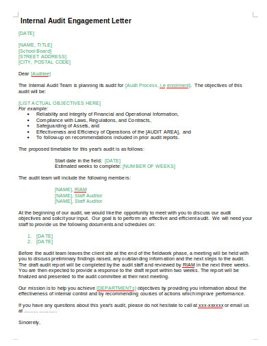 10+ Audit Engagement Letter Templates in PDF | MS Word