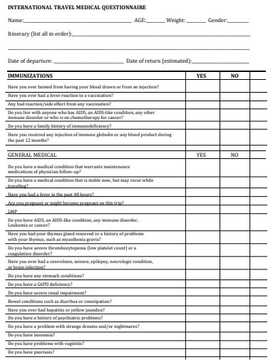 14+ Travel Questionnaire Templates in Google Docs | Word | Pages ...