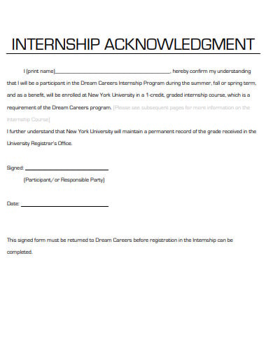 internship acknowledgment