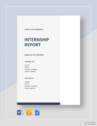 internship final report sample template
