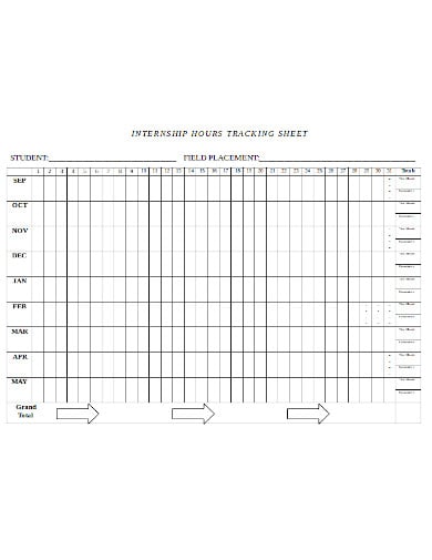internship hours tracking sheet template