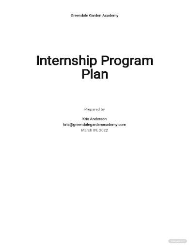 internship program plan template