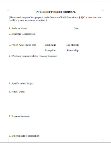 10+ Internship Project Proposal Templates in PDF | DOC