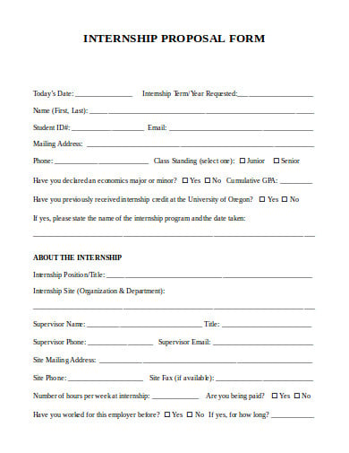 internship proposal form example