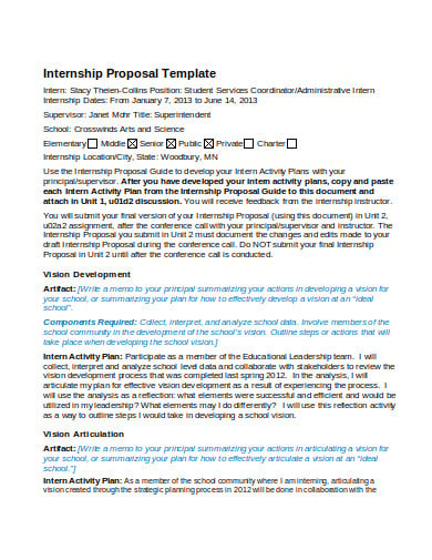internship proposal format template
