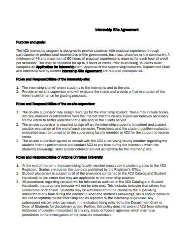 internship site agreement example