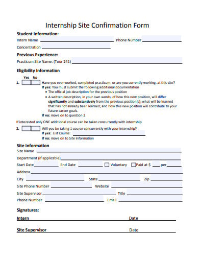 internship-site-confirmation-form-template