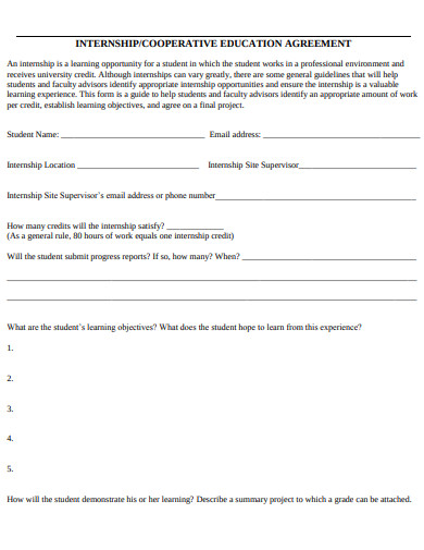 internship site education agreement template