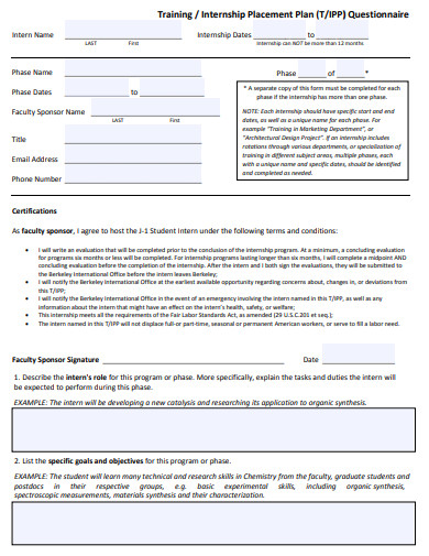 11+ Internship Training Plan Templates in Doc | Excel | PDF