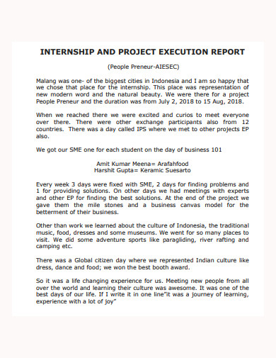 13+ Internship Project Report Templates in DOC | PDF