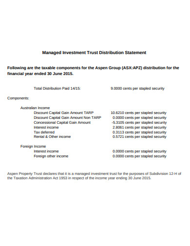 12+ Distribution Statement Templates in PDF | DOC