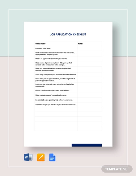 job application checklist template1