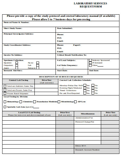 FREE 23+ Laboratory Request Form Templates in MS Word | PDF | Excel