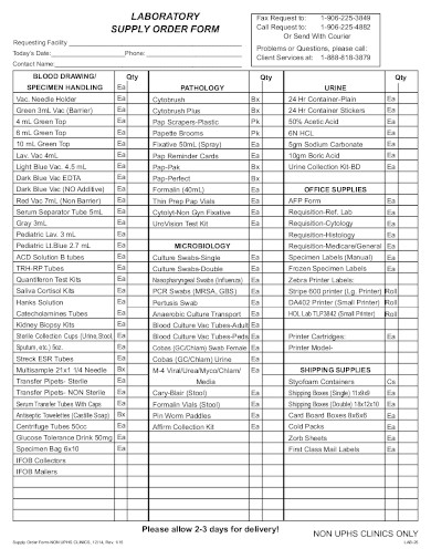 FREE 10+ Supply Order Form Templates in PDF | MS Word