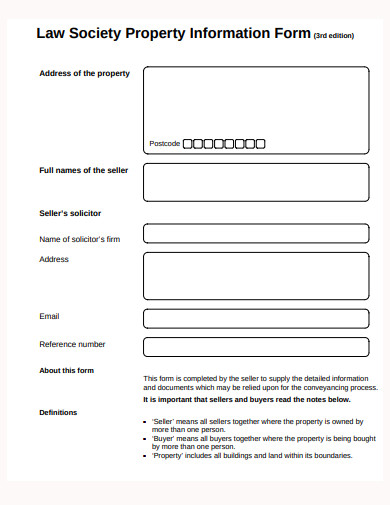 law society property information form template