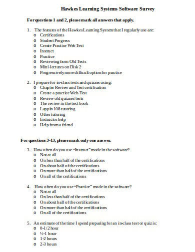 learning system software survey template