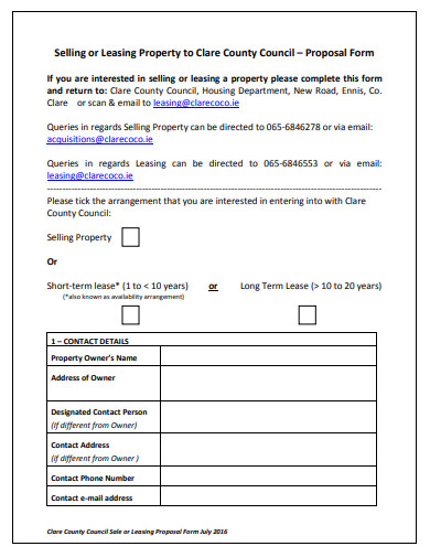 leasing property proposal form