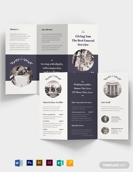 legacy funeral service tri fold brochure