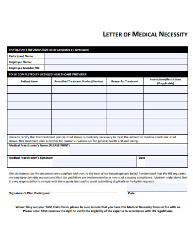 FREE 21+ Medical Necessity Letter Templates in PDF | MS Word