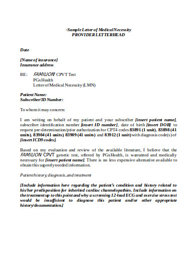 FREE 21+ Medical Necessity Letter Templates in PDF | MS Word