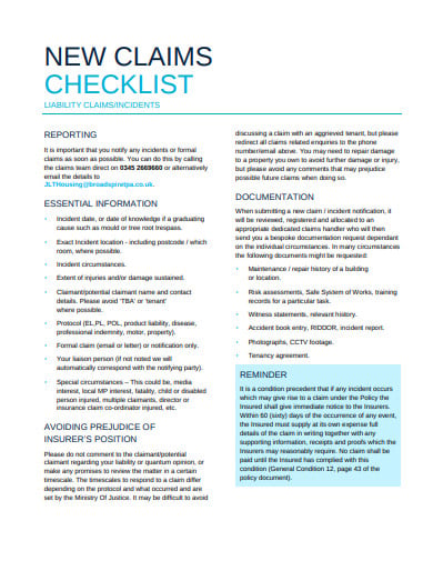 liability-incident-claim-checklist-template