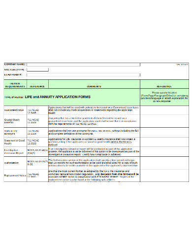 11 Annuity Application Templates In Doc Excel Pdf 6231