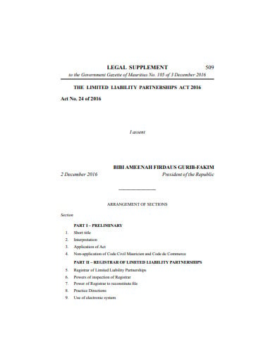 limited liability partnerships act agreement template