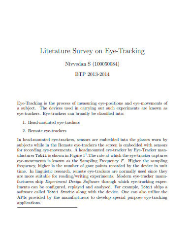 literature-survey-on-eye-tracking-template