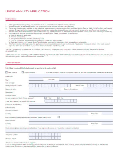 living-annuity-application-template