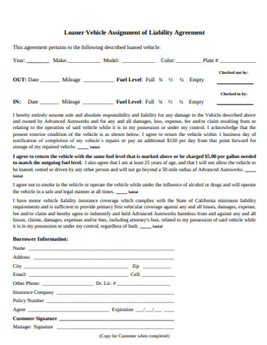 5+ Assignment of Liability Agreement Templates in PDF | DOC