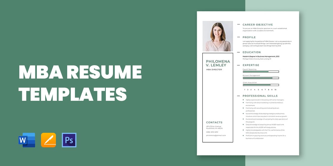 resume template for mba freshers