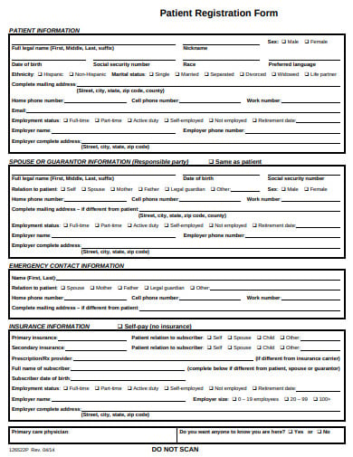 manual patient registration form template