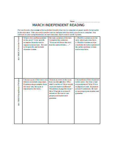 march-independent-reading-log