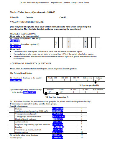 9 Market Survey Questionnaire Templates In PDF DOC