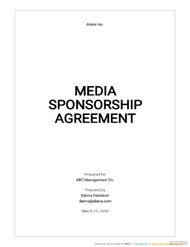 media sponsorship agreement template