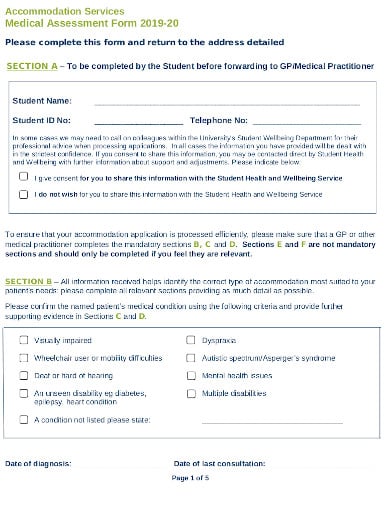 medical assessment form in pdf