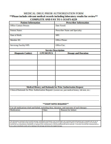 medical drug prior authorization request form template